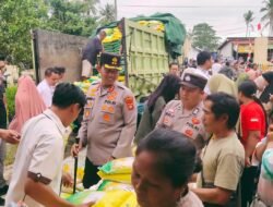 Kembali, Polres Musi Rawas Bersama Polsek Megang Sakti dan Bulog Gelar Gerakan Pangan Murah, 20 Ton Beras Ludes Terjual Diserbu Warga